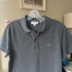 Lacoste Men's Grey Slim Cotton Polo Shirt